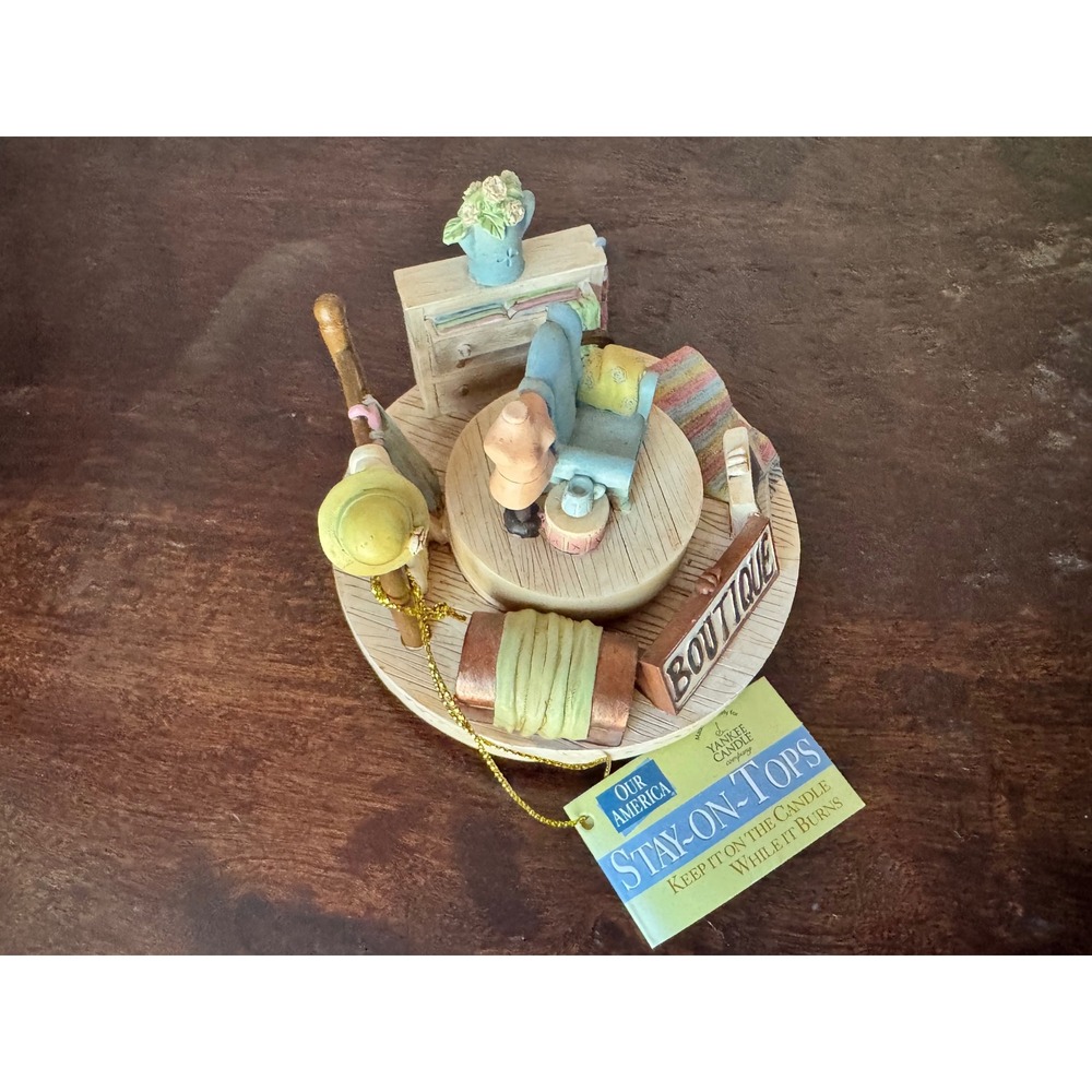 NWT Vintage 2005 Yankee Candle Our America Boutique Shop Stay-On-Tops Jar Topper